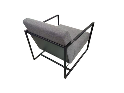 Sillón Tapizado (Gris) Estructura De Metal