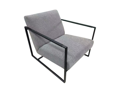 Sillón Tapizado (Gris) Estructura De Metal