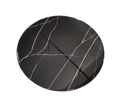 Mesa Auxiliar Tablero (Negro) Efecto Mármol Base De Madera