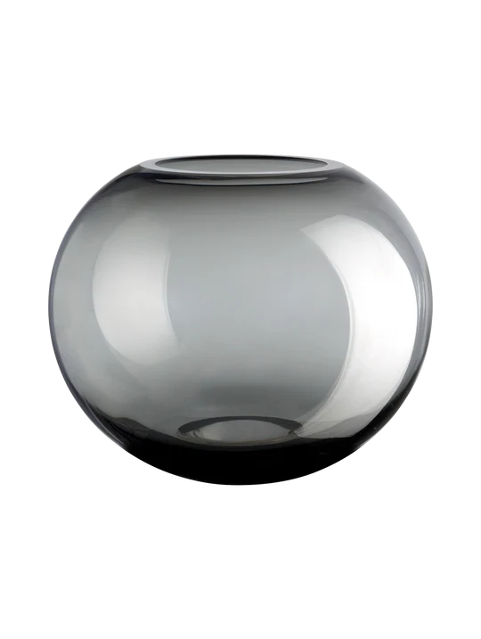 Florero (Gris) Redondo De Vidrio