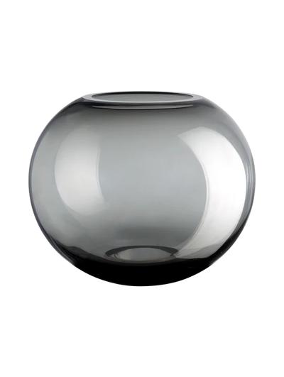 Florero (Gris) Redondo De Vidrio