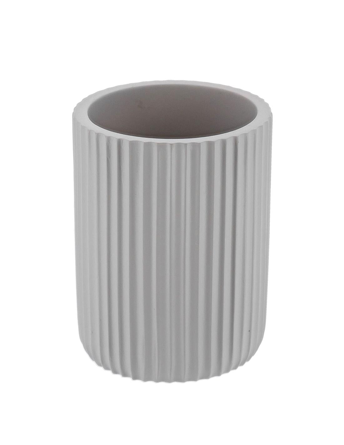 Vaso (Gris Claro) Para Cepillos De Dientes De Poliresina