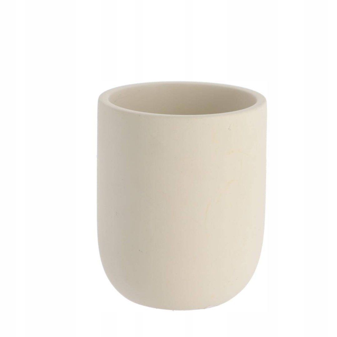 Vaso (Beige) Redondo Para Cepillos De Dientes De Cemento