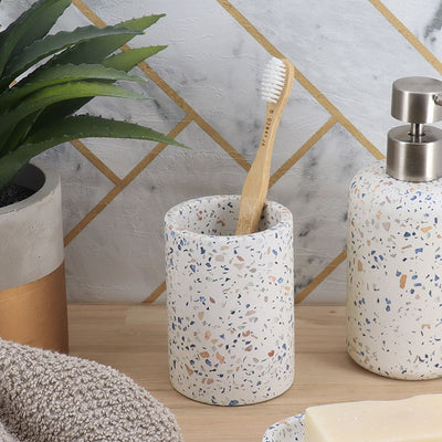 Vaso (Terrazzo) Para Cepillos De Dientes De Cemento