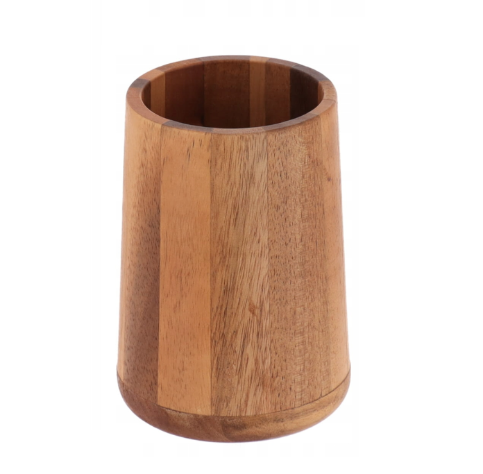 Vaso (Acacia) Para Cepillos De Dientes De Madera