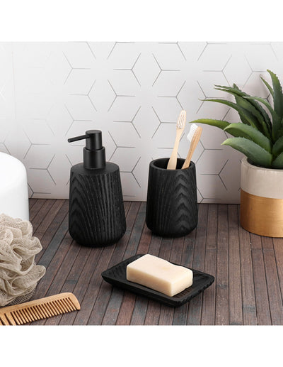 Vaso (Negro) Para Cepillos De Dientes De Poliresina