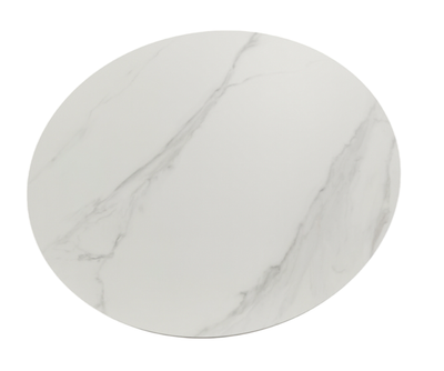 Mesa De Centro Tablero (Blanco) Efecto Mármol Base De Madera