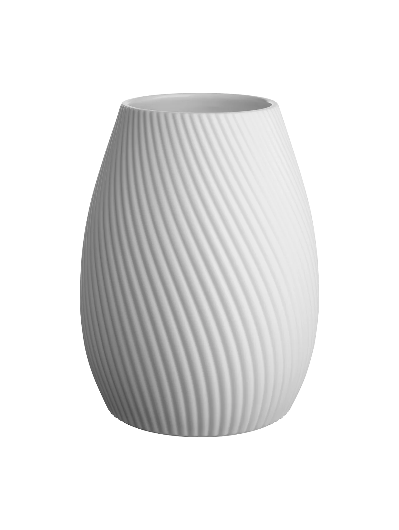 Florero (Blanco) Estriado De Porcelana