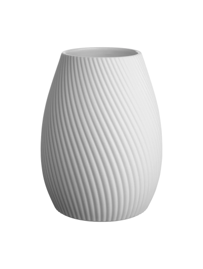 Florero (Blanco) Estriado De Porcelana