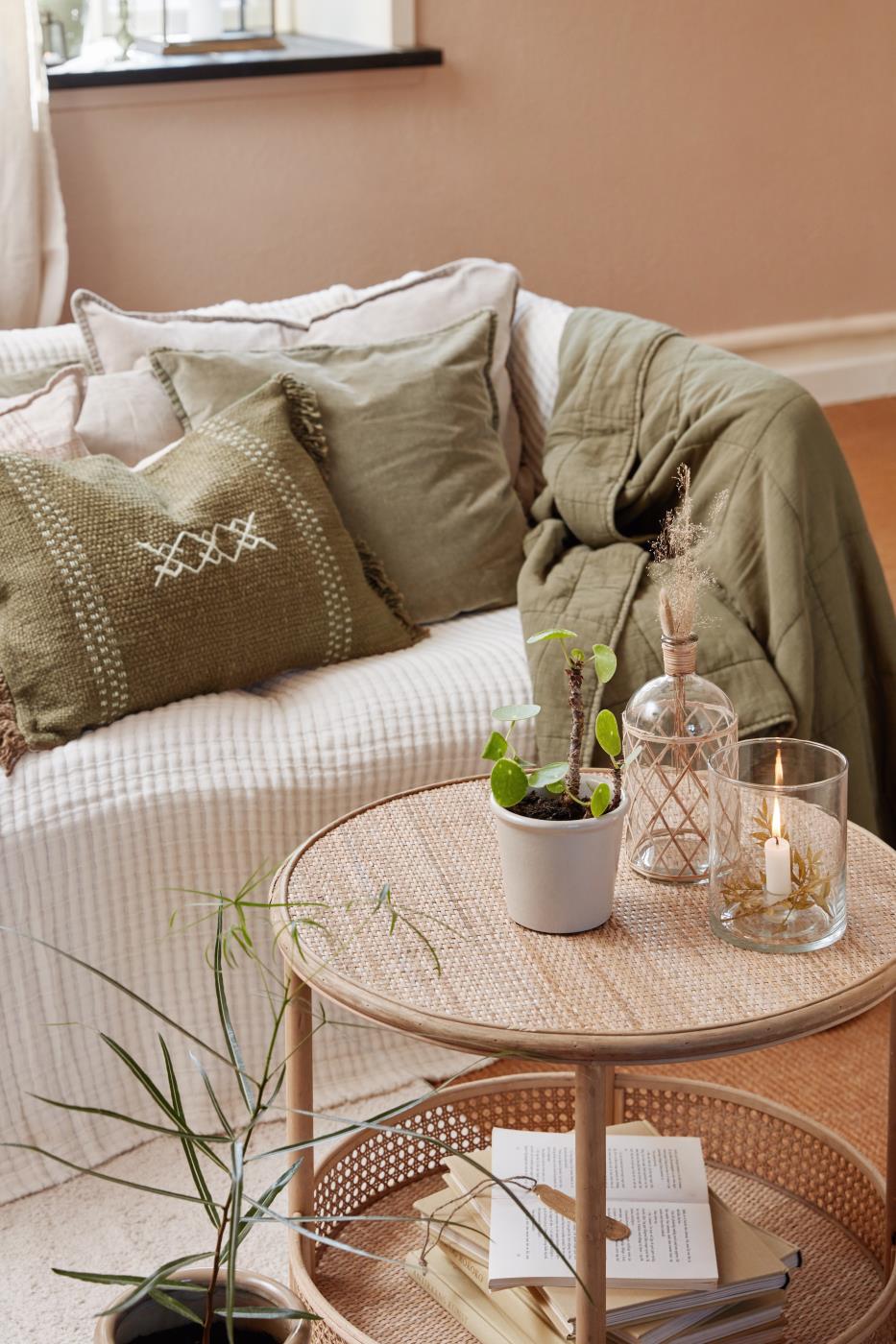 Cojín Cuadrado (Verde Oliva) De Algodón