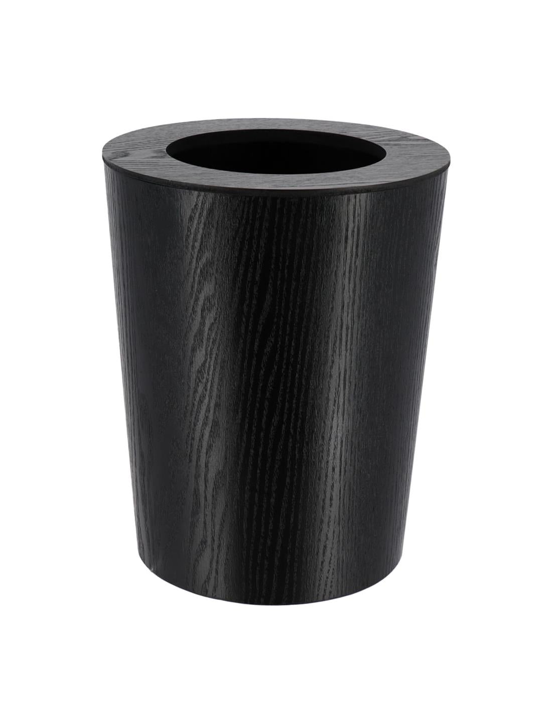 Papelera (Negro) Redonda 9Ltrs De Madera