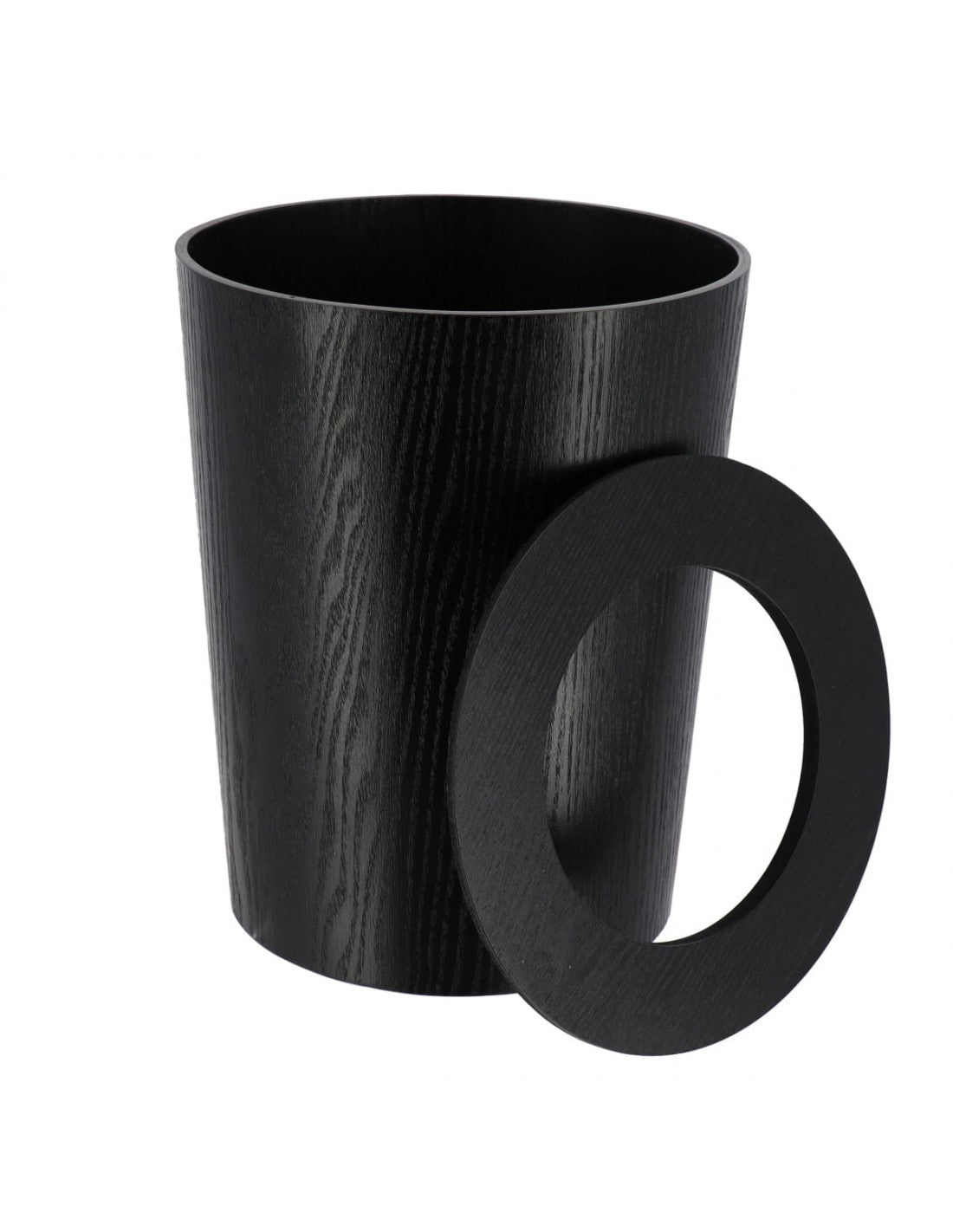 Papelera (Negro) Redonda 9Ltrs De Madera