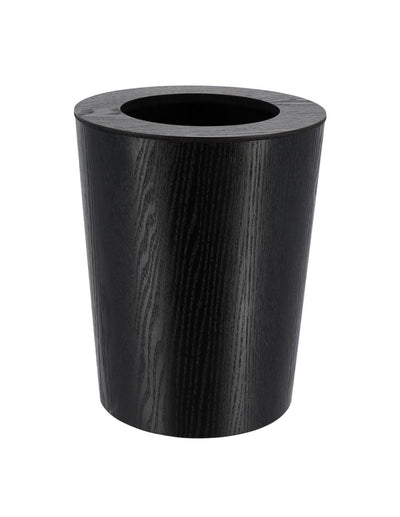 Papelera (Negro) Redonda 9Ltrs De Madera