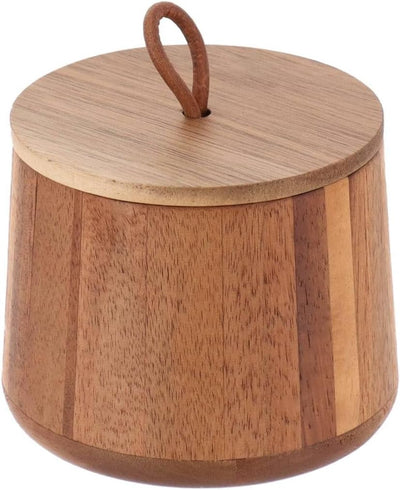Caja Para Algodón (Acacia) Redonda De Madera