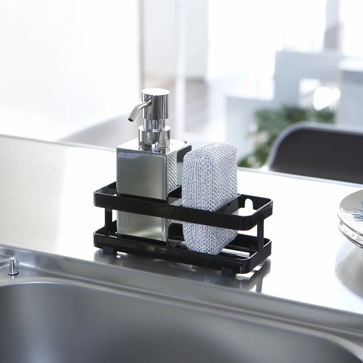 Organizador Para Cocina Con Ventosas (Negro) De Metal