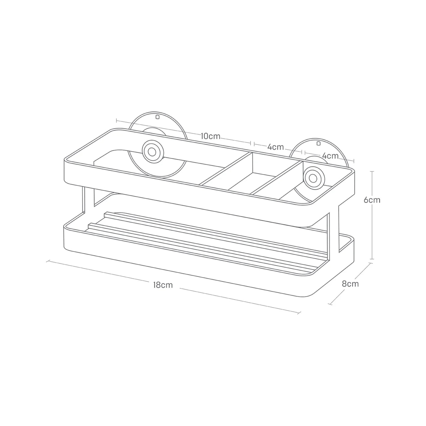 Organizador Para Cocina Con Ventosas (Negro) De Metal