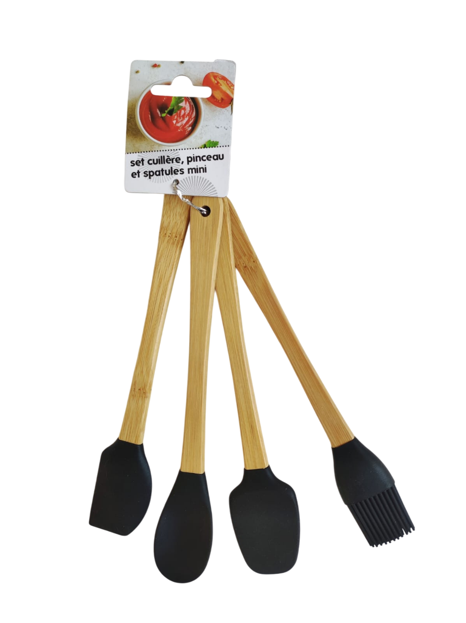 Set De Cuchara, Brocha Y Espátulas De Bambú Y Silicona