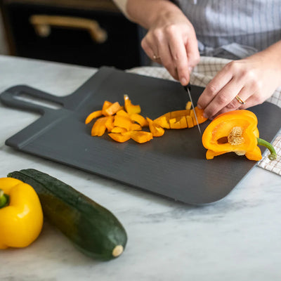 Tabla Grande Para Picar Plegable (Gris Oscuro) De Plástico