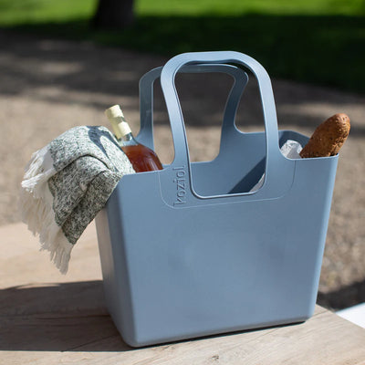 Bolso (Celeste) Con Asas De Plástico