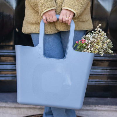 Bolso (Celeste) Con Asas De Plástico