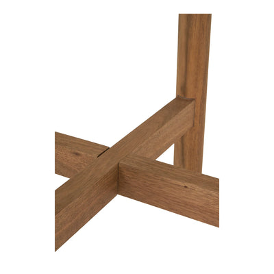 Mesa Auxiliar Redonda Top Mármol Estructura De Madera