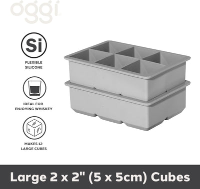 Set de 2 Moldes Para Cubos De Hielo (Gris) De Silicona