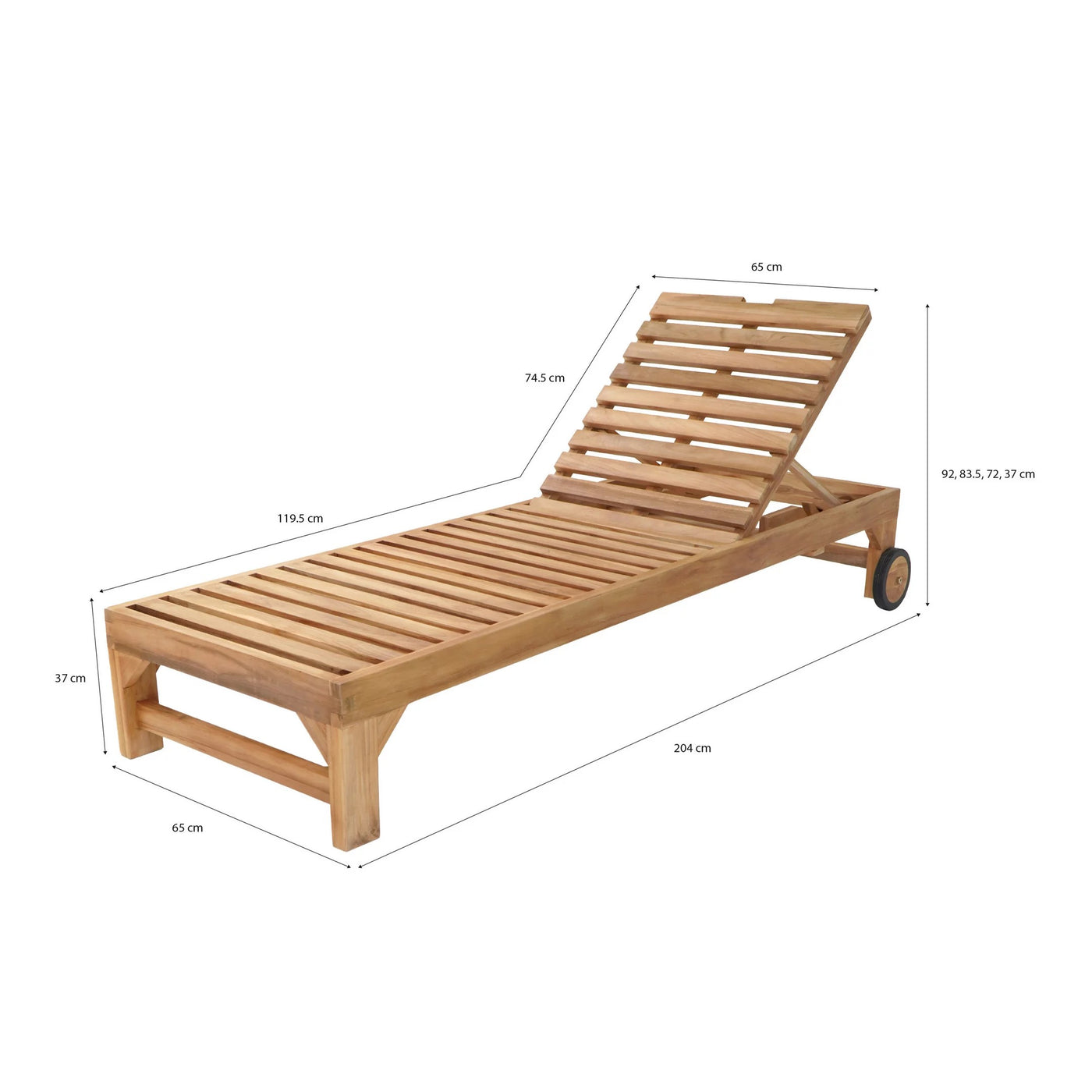 Poltrona Plegable Para Piscina Color Natural De Madera