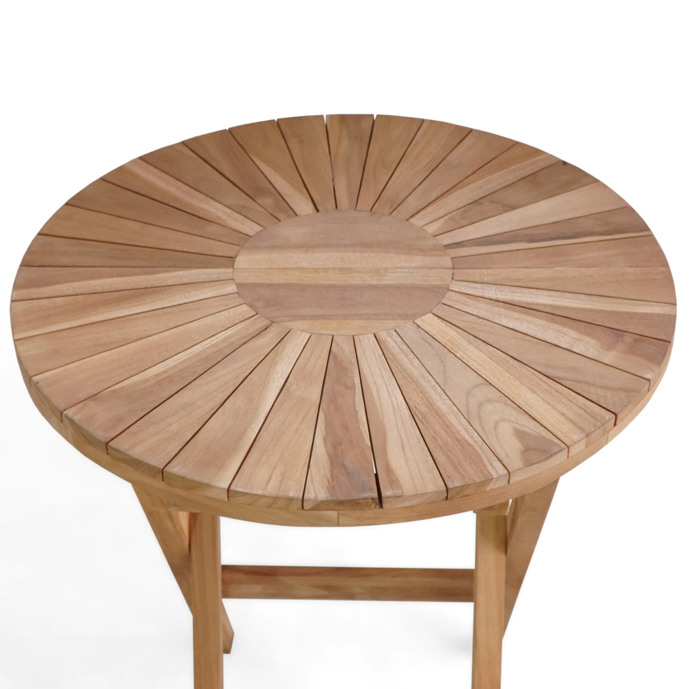 Mesa Plegable Color Natural Estructura De Madera - Acabado Rústico