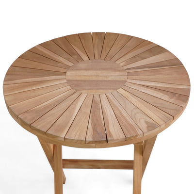 Mesa Plegable Color Natural Estructura De Madera - Acabado Rústico