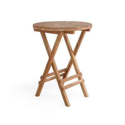 Mesa Plegable Color Natural Estructura De Madera - Acabado Rústico