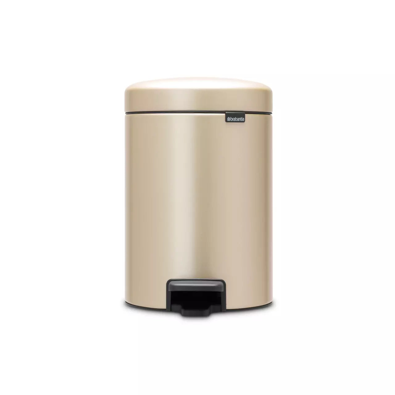 Papelera Redonda Con Pedal 5 Ltrs (Beige) De Acero