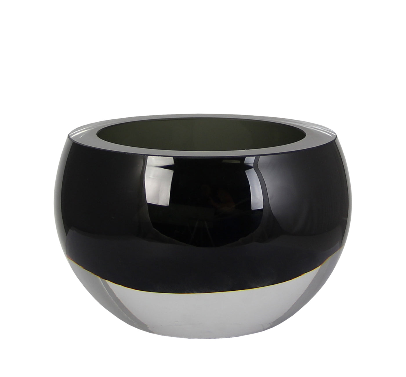 Portavela  Redondo (Gris) Dos Tonos De Vidrio