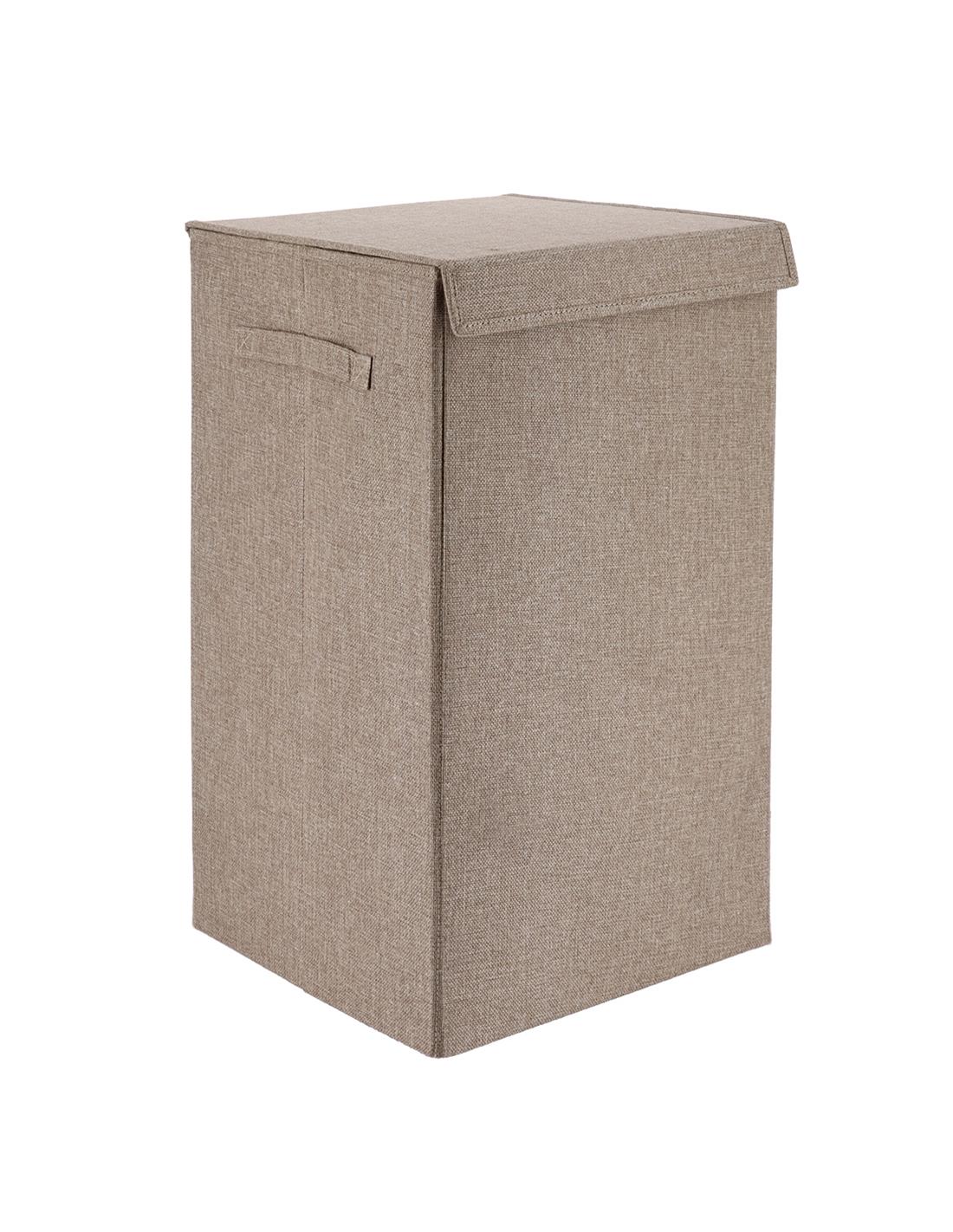 Cesta Para Ropa Rectangular Plegable Con Tapa (Topo) De Poliéster
