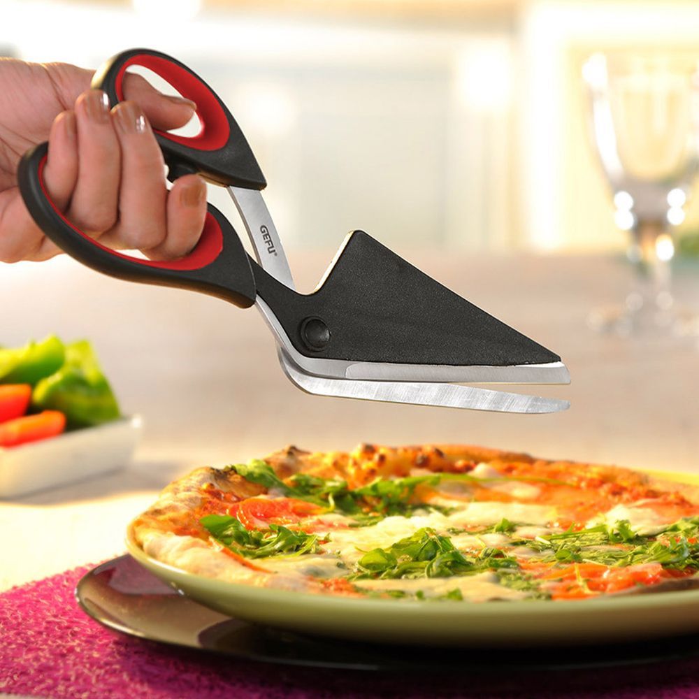 Tijera Para Pizza Abs (Negro / Rojo) De Acero