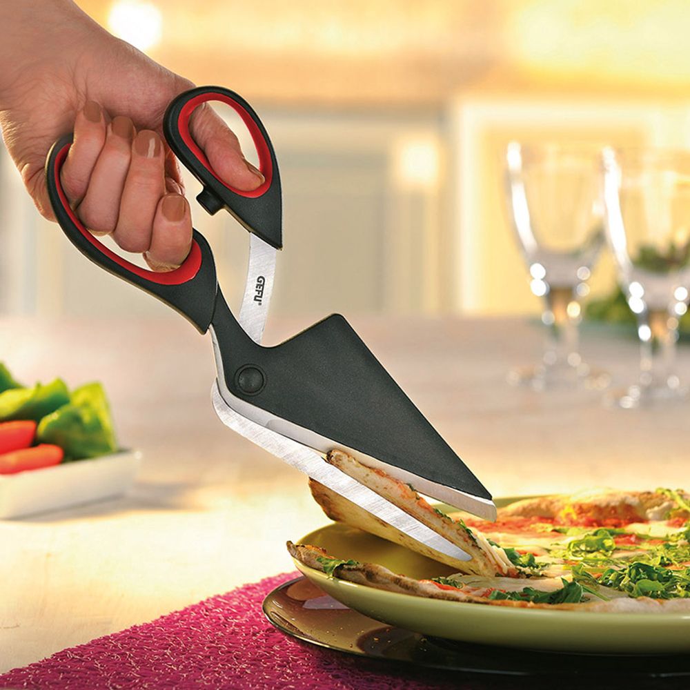 Tijera Para Pizza Abs (Negro / Rojo) De Acero