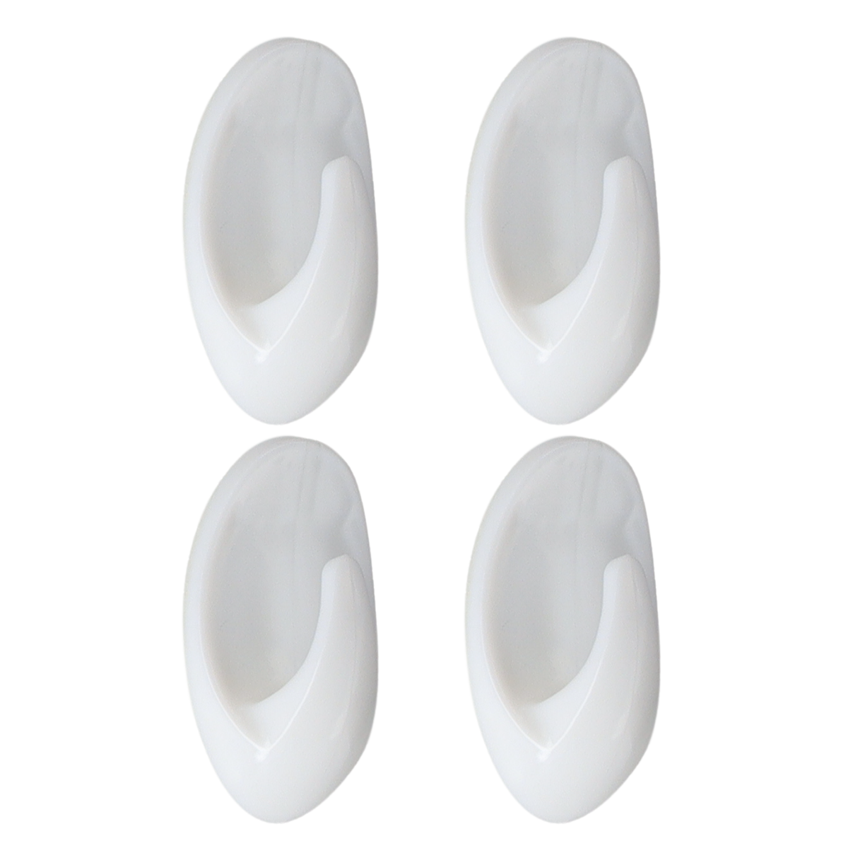 Set De 4 Ganchos (Blancos) De Pared De Plástico