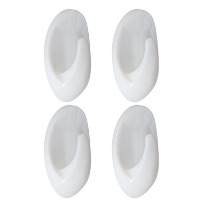 Set De 4 Ganchos (Blancos) De Pared De Plástico