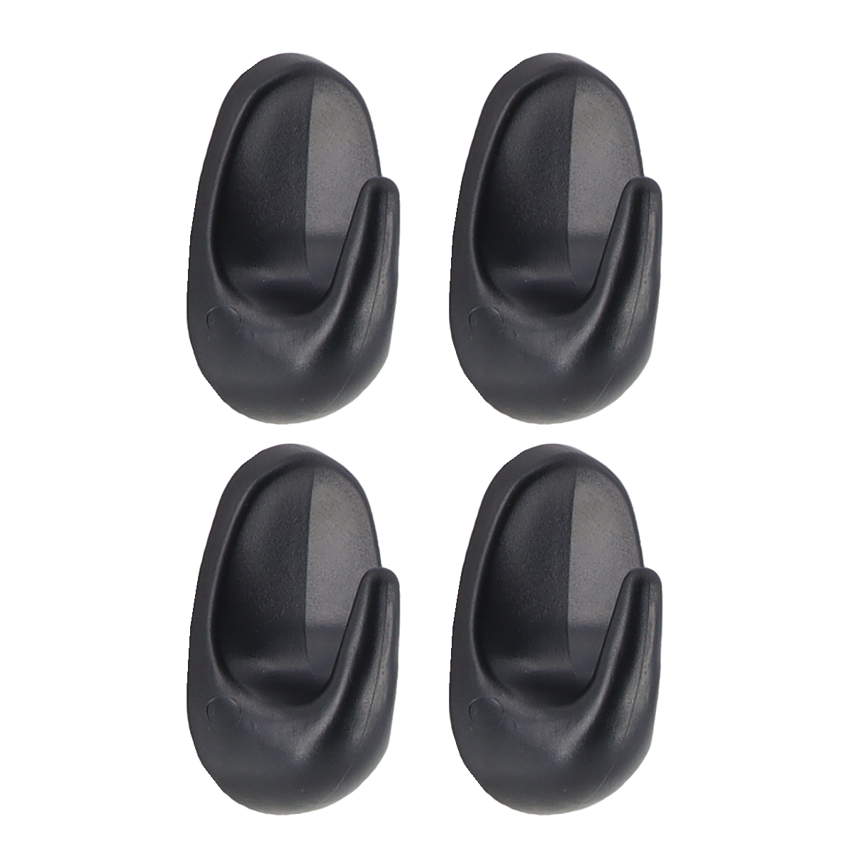 Set De 4 Ganchos (Negro) De Pared De Plástico