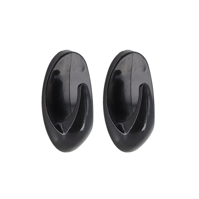 Set De 2 Ganchos (Negros) De Pared De Plástico