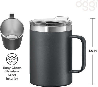 Mug Insulado Con Asas (Negro) De Metal