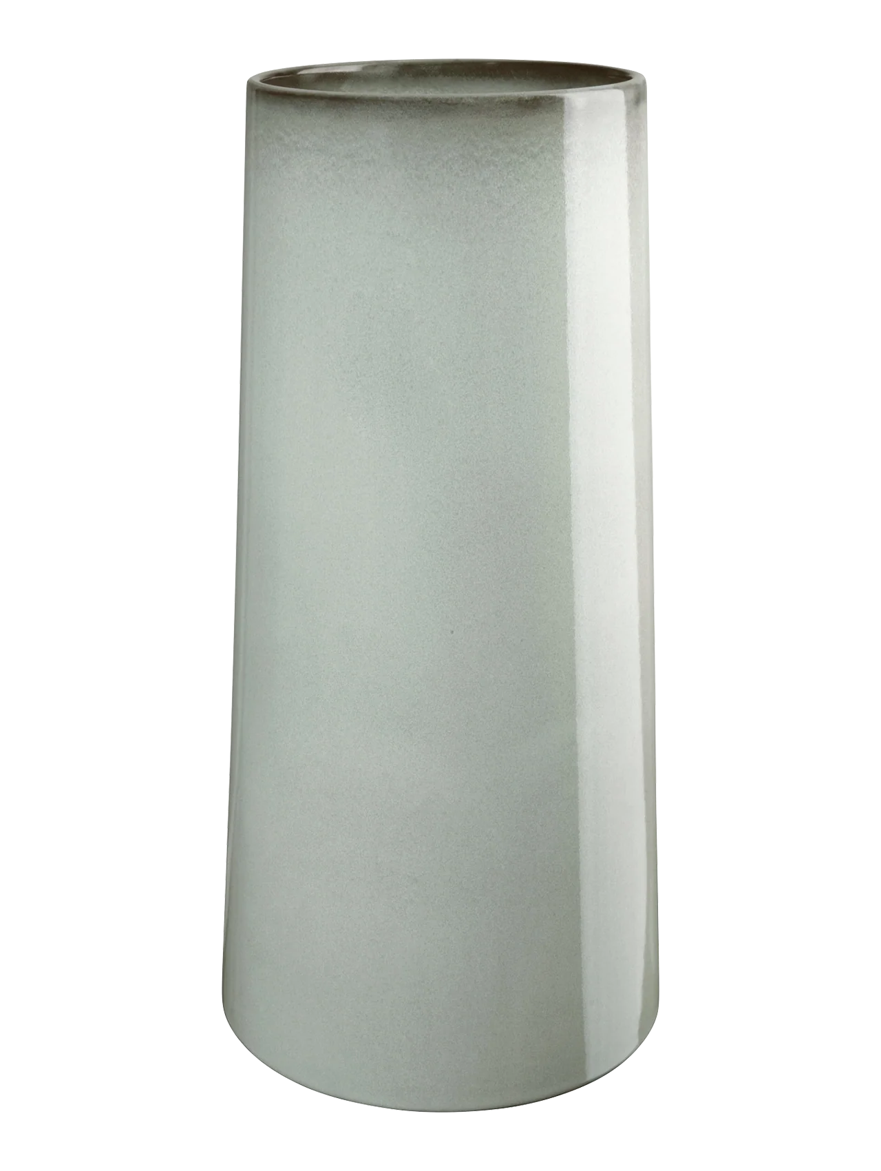 Florero Cónico (Gris) Brillante Grande De Cerámica