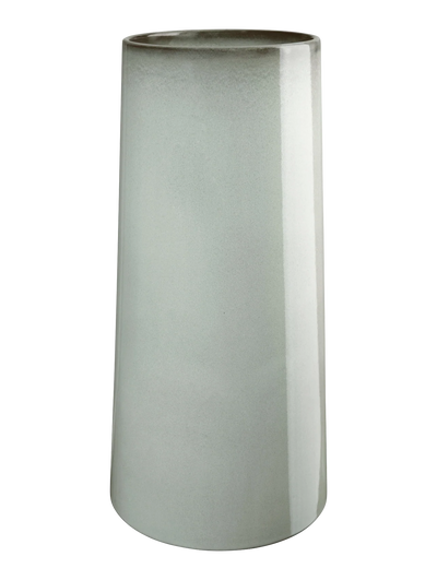 Florero Cónico (Gris) Brillante Grande De Cerámica