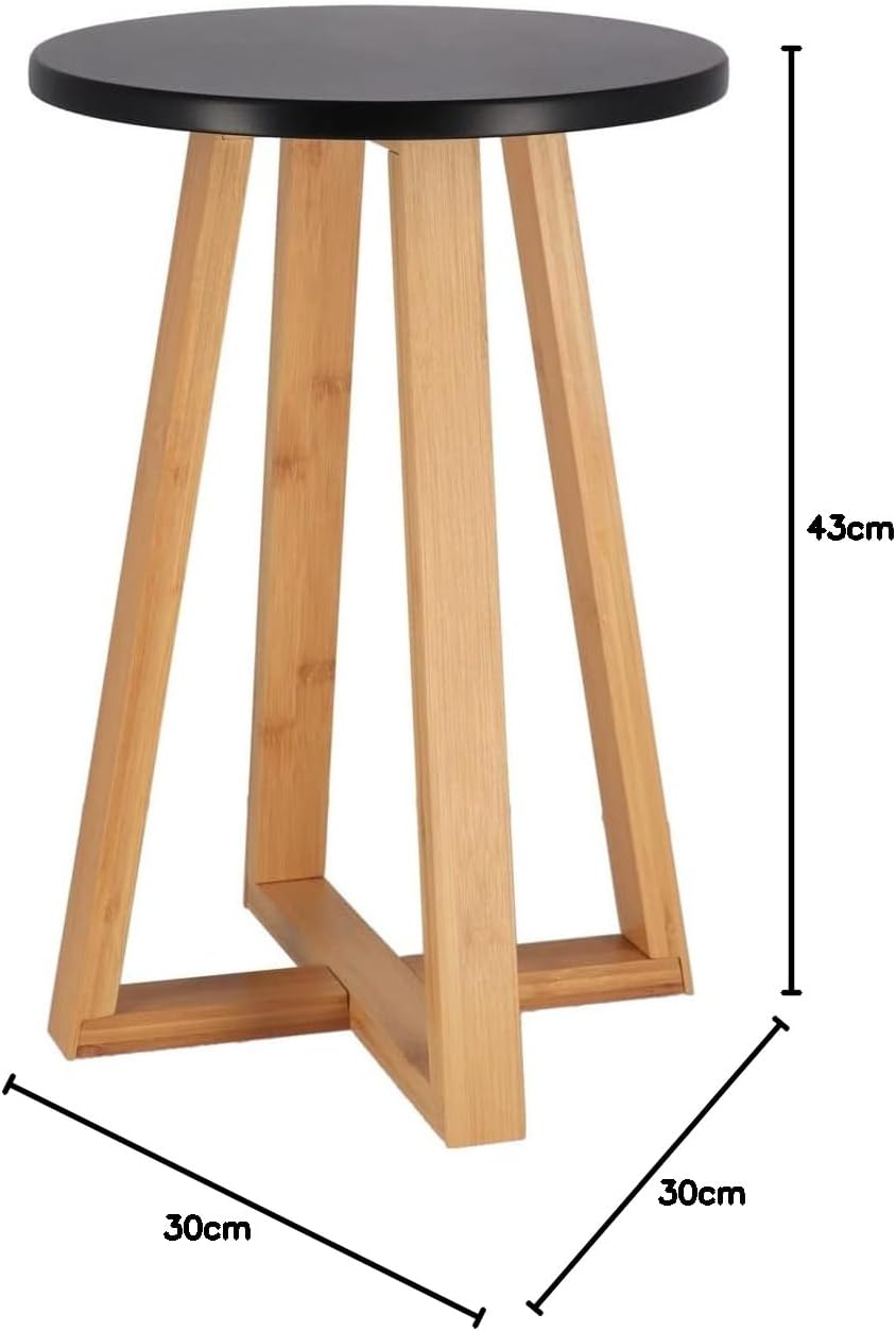 Banca Redonda (Negra/Natural) De Madera
