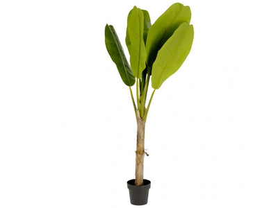 Planta Decorativa Grande Con Maceta Y Hojas Verdes De Plástico