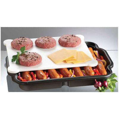 Bandeja Rectangular Con Tabla De Picar (Blanca) De Plastico