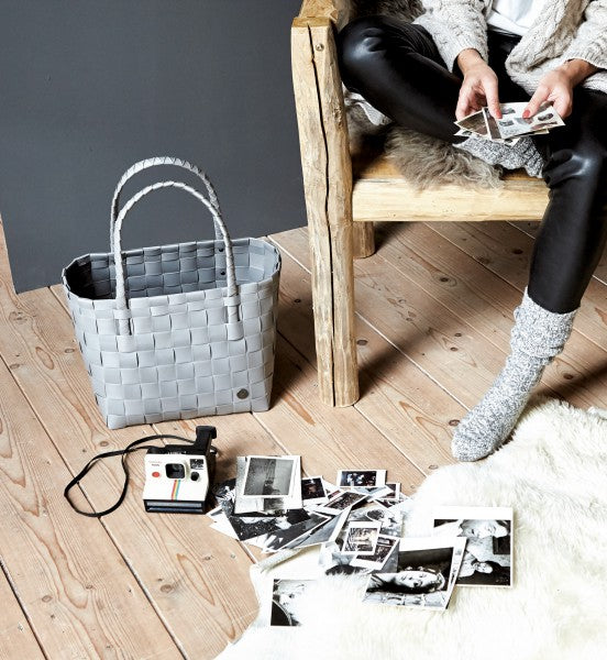 Bolso (Gris) Shopper Con Asas De Pvc