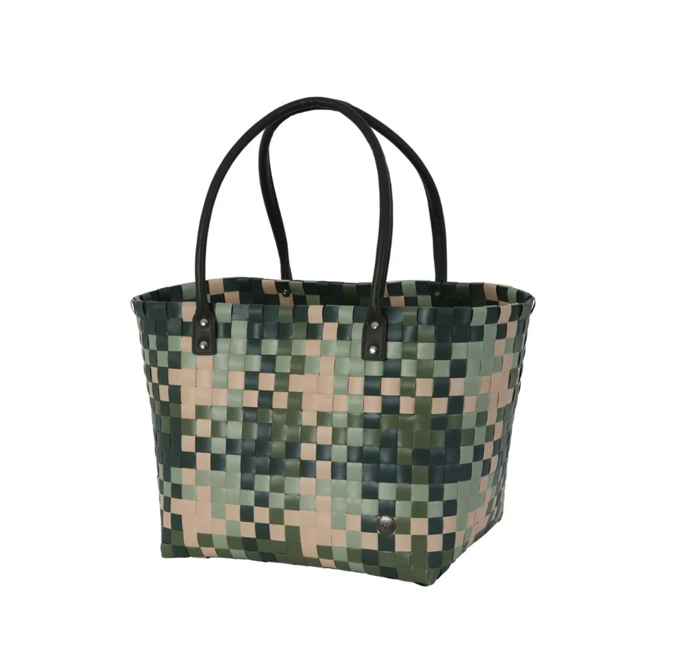 Bolso Con Asas (Colores Varios Verde/Beige) De Pvc