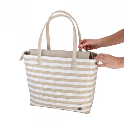 Bolso (Beige/Perla) Con Asas De Pvc