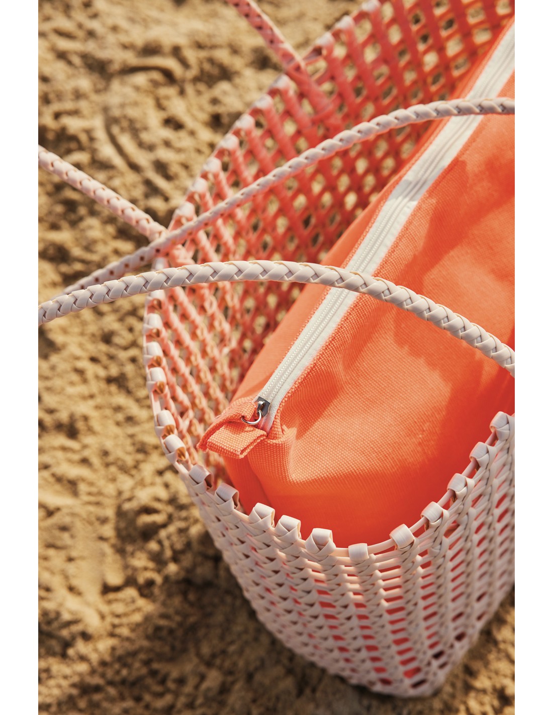 Bolso Calado (Beige/Naranja) De Pvc