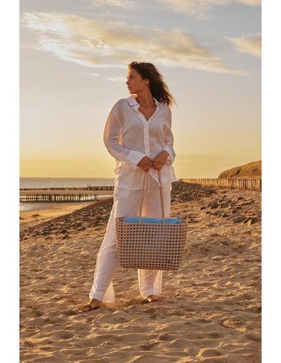 Bolso Calado (Beige/Azúl) De Pvc